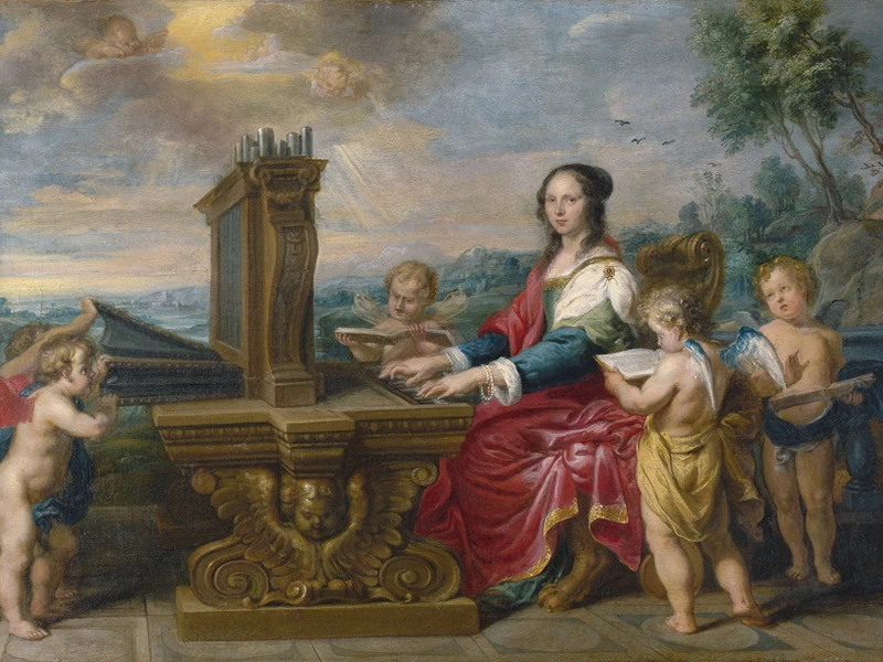 1618 - Gonzales Coques - Ritratto di dama nei panni di Santa Cecilia